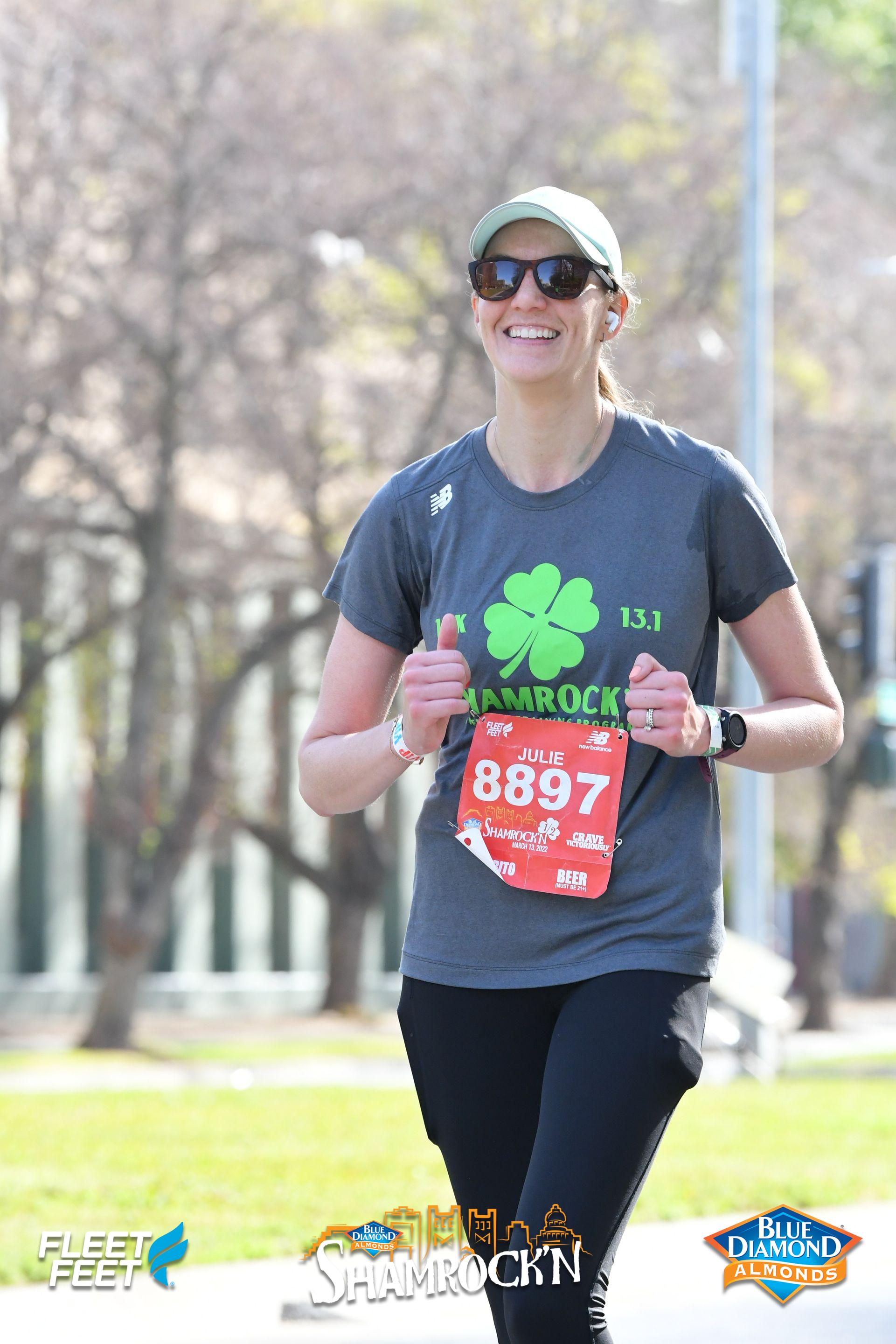 Julie Zech runs in a marathon