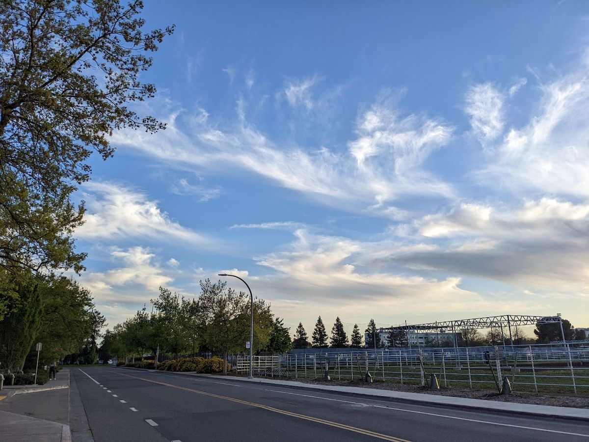 Clear sky over UC Davis campus