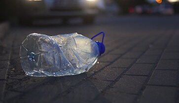 plastic bottle on ground