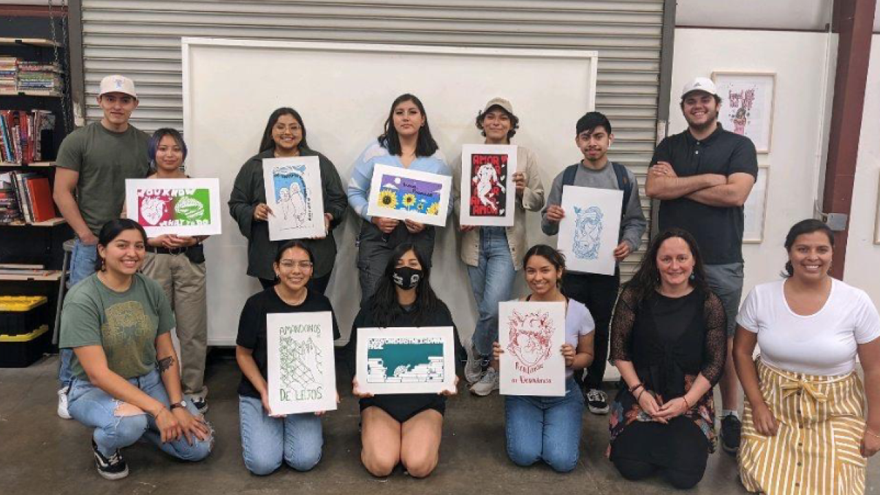 Group of students who participated in the creative arts expressions workshop.