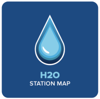 H20 station map icon with water droplet